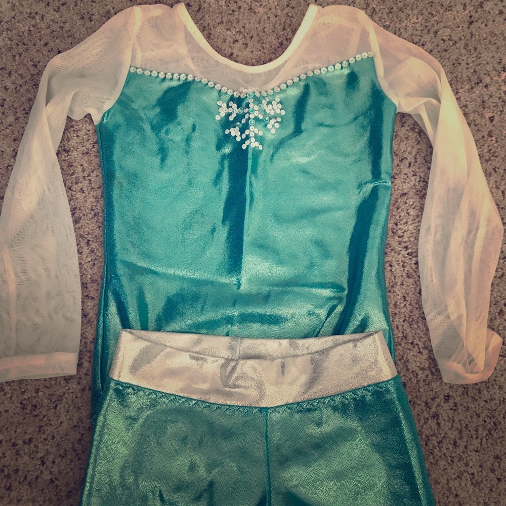 Custom Made Elsa (Frozen) gymnastics set.